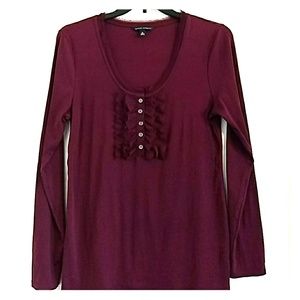 Banana Republic Womens XL Burgundy Long Sleeve Top